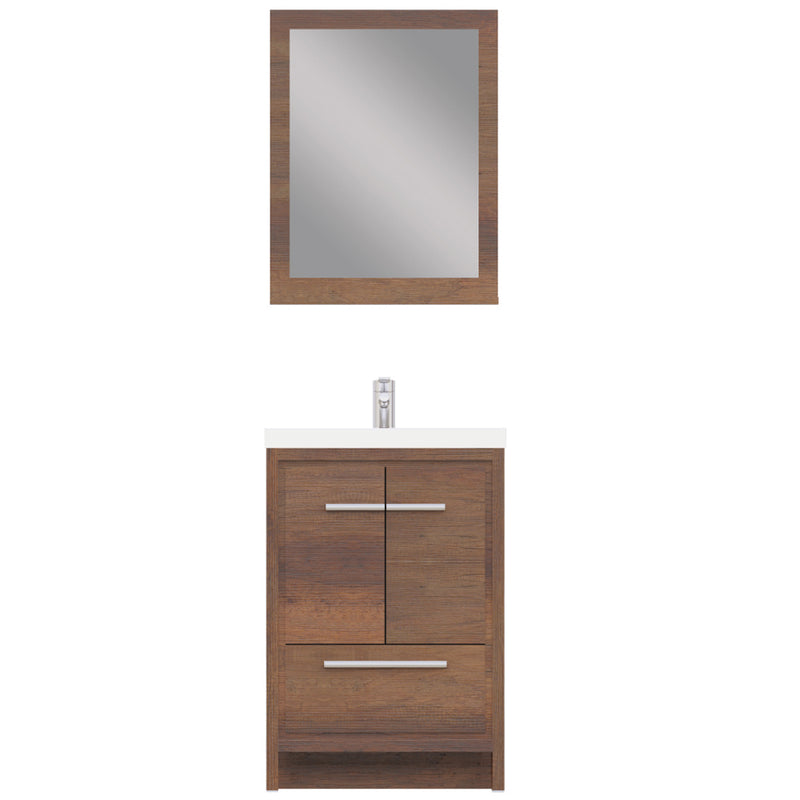 Alya Bath Sortino 24" Modern Bathroom Vanity Rosewood AB-MD624-RW