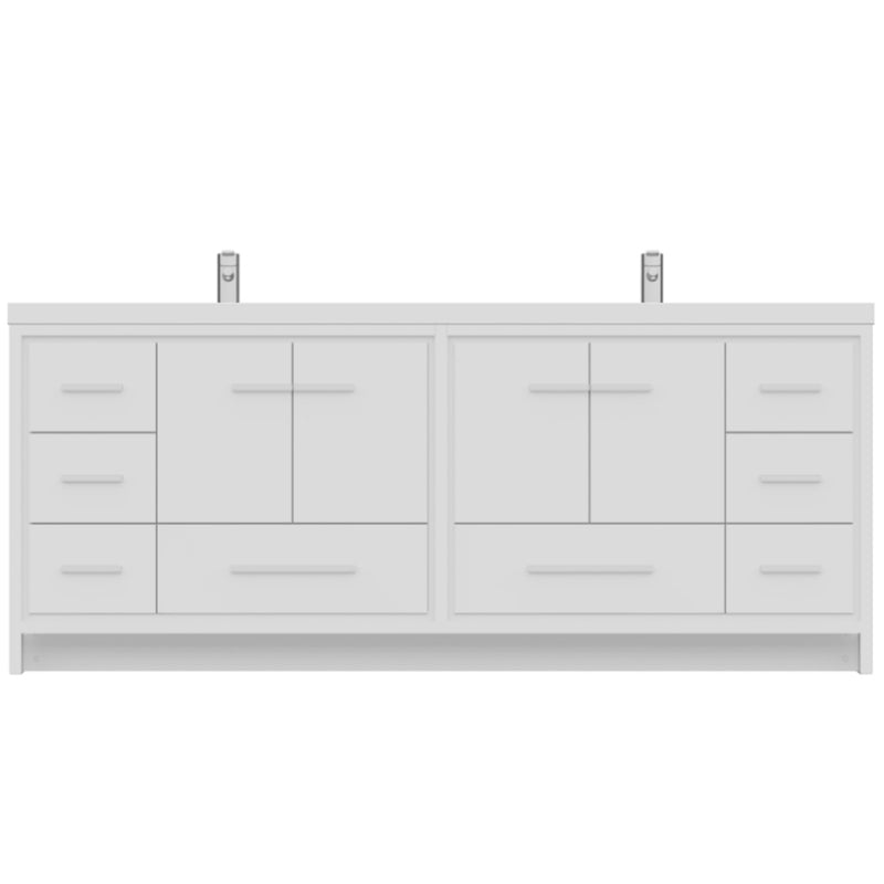 Alya Bath Sortino 84" Modern Bathroom Vanity White AB-MD684-W