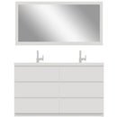 Alya Bath Paterno 60" Double Modern Freestanding Bathroom Vanity White AB-MOA60D-W