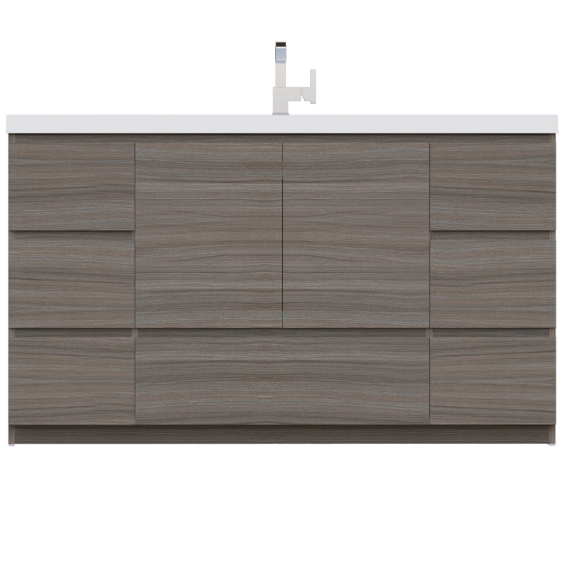 Alya Bath Paterno 60" Single Modern Freestanding Bathroom Vanity Gray AB-MOA60S-G