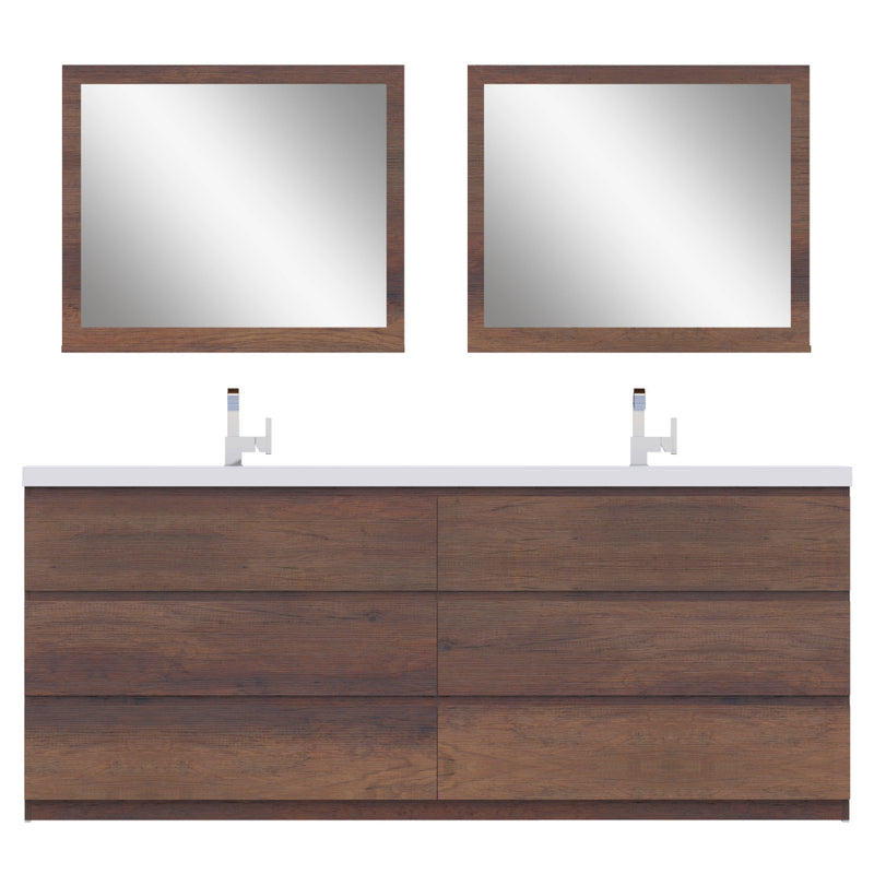 Alya Bath Paterno 84" Modern Freestanding Bathroom Vanity Rosewood AB-MOA84D-RW