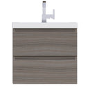 Alya Bath Paterno 24" Modern Wall Mounted Bathroom Vanity Gray AB-MOF24-G