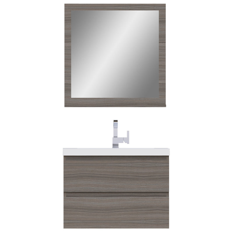 Alya Bath Paterno 30" Modern Wall Mounted Bathroom Vanity Gray AB-MOF30-G