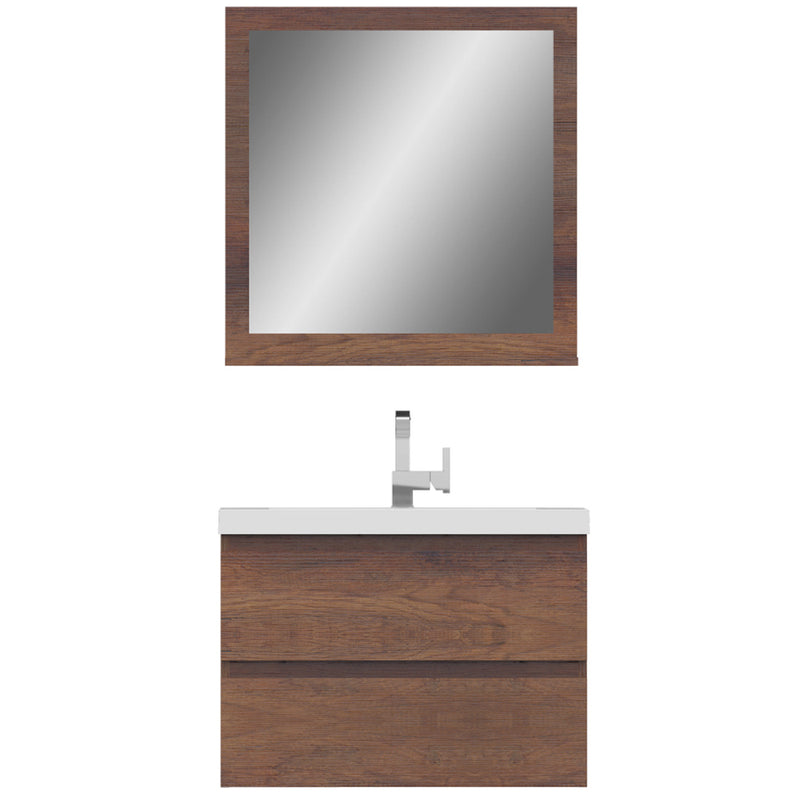 Alya Bath Paterno 30" Modern Wall Mounted Bathroom Vanity Rosewood AB-MOF30-RW