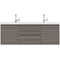 Alya Bath Paterno 60" Double Modern Wall Mounted Bathroom Vanity Gray AB-MOF60D-G