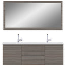 Alya Bath Paterno 60" Double Modern Wall Mounted Bathroom Vanity Gray AB-MOF60D-G