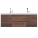 Alya Bath Paterno 60" Double Modern Wall Mounted Bathroom Vanity Rosewood AB-MOF60D-RW