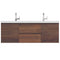 Alya Bath Paterno 60" Double Modern Wall Mounted Bathroom Vanity Rosewood AB-MOF60D-RW