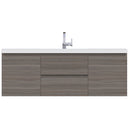 Alya Bath Paterno 60" Single Modern Wall Mounted Bathroom Vanity Gray AB-MOF60S-G