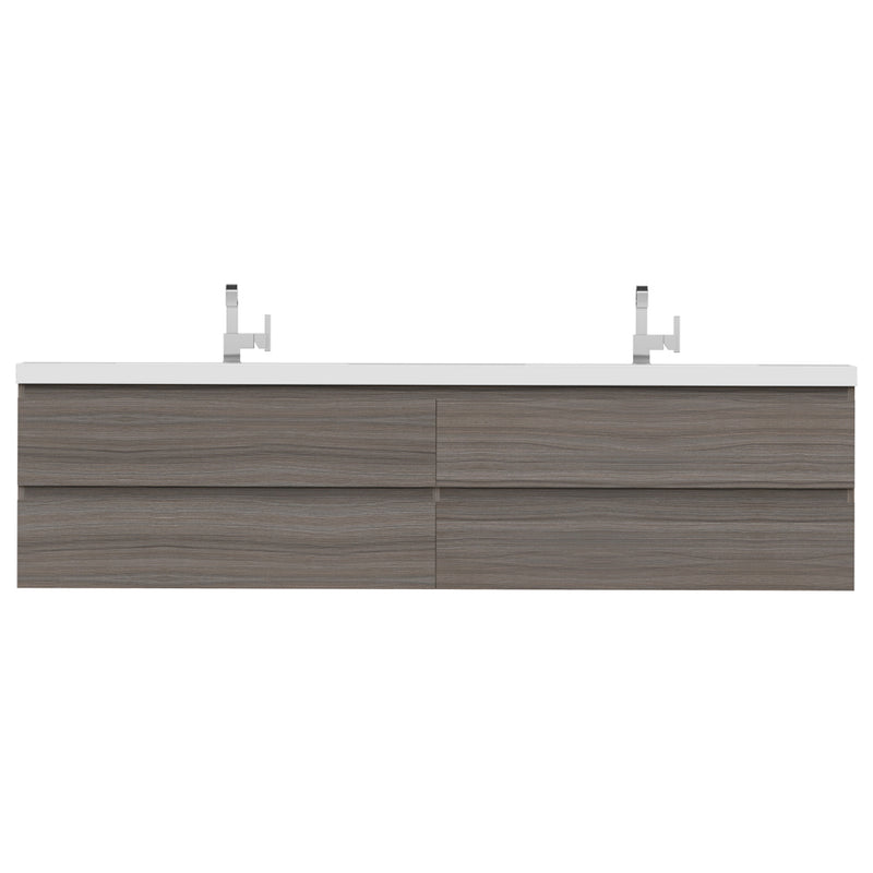 Alya Bath Paterno 84" Modern Wall Mounted Bathroom Vanity Gray AB-MOF84D-G