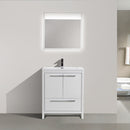 Alma Vanity Allier 30" High Gloss White Modern Vanity with Integrated Countertop with Sink