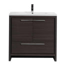 Alma Vanity Allier 36" Matte Gray-Oak Modern Vanity with Integrated Countertop with Sink