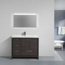 Alma Vanity Allier 42" Gray Oak Vanity with Integrated Sink and Left Side Drawers