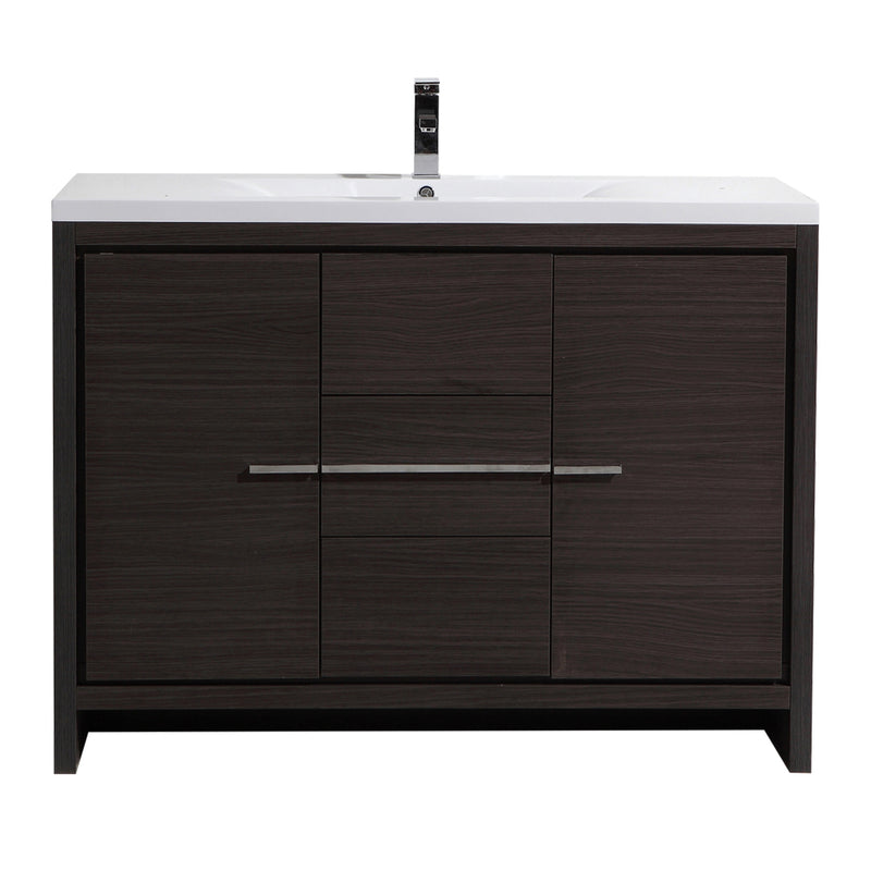 Alma Vanity Allier 48" Matte Gray-Oak Modern Vanity with Integrated Countertop with Sink