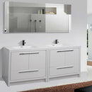 Alma Vanity Allier 72" Gloss White Vanity with White Sink