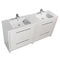 Alma Vanity Allier 72" Gloss White Vanity with White Sink