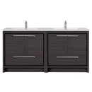 Alma Vanity Allier 72" Dark Gray Oak Vanity with White Sink