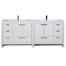 Alma Vanity Allier 84" High Gloss White Vanity with Integrated Countertop with Sink