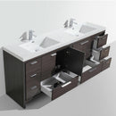 Alma Vanity Allier 84" Gray-Oak Vanity with Integrated Countertop with Sink