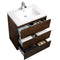 Alma Vanity Edison 30" Rosewood Modern Bathroom Vanity with 3 Drawers and Acrylic Sink