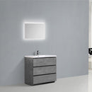 Alma Vanity Edison 36" Cement Gray Vanity with Integrated White Sink