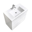 Alma Vanity Edison 36" Gloss White Modern Bathroom Vanity with 3 Drawers and Acrylic Sink