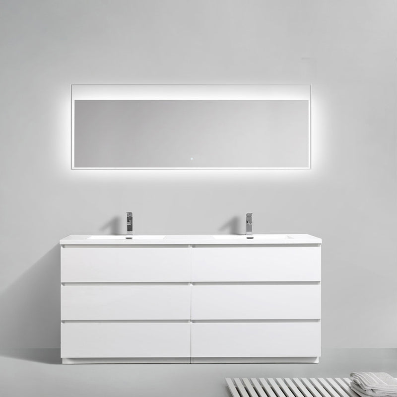 Alma Vanity Edison 72" Gloss White Double Sink Vanity