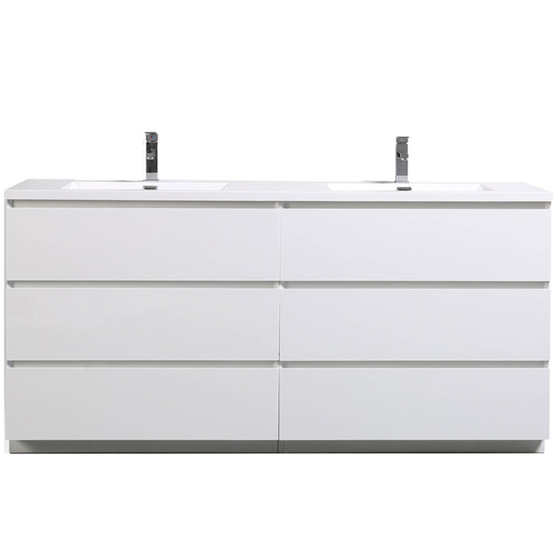 Alma Vanity Edison 72" Gloss White Double Sink Vanity