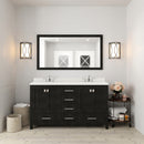 Modern Fittings Caroline Premium 60" Double Bath Vanity with Dazzle Quartz Top and Round Sinks with Zebra Gray