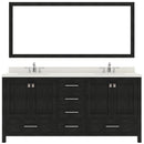 Modern Fittings Caroline Premium 72" Double Bath Vanity with Dazzle White Quartz Top and Round Sinks With Zebra Gray