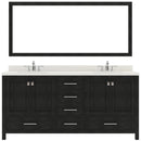 Modern Fittings Caroline Premium 72" Double Bath Vanity with Dazzle White Quartz Top and Square Sinks With Zebra Gray