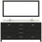 Modern Fittings Caroline Premium 72" Double Bath Vanity with Dazzle White Quartz Top and Square Sinks With Zebra Gray