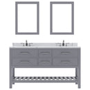 Modern Fittings Caroline Estate 60" Double Bath Vanity with Calacatta Quartz Top and Round Sinks