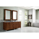 James Martin Metropolitan 72" American Walnut Double Vanity with 3 cm Carrara Marble Top 850-V72-AWT-3CAR