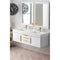 James Martin Mercer Island 59" Double Vanity Glossy White Radiant Gold with Glossy White Composite Top 389-V59D-GW-G-GW