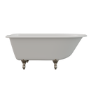 Cambridge Plumbing Cast Iron Rolled Rim Clawfoot Tub 55"x30", 7" Drillings and BN Feet