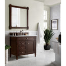 James Martin Brittany 36" Burnished Mahogany Single Vanity with 3 cm Carrara Marble Top 650-V36-BNM-3CAR