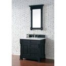 James Martin Brookfield 36" Antique Black Single Vanity with 3 cm Classic White Quartz Top 147-114-5536-3CLW