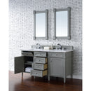 James Martin Brittany 60" Urban Gray Double Vanity with 3 cm Classic White Quartz Top 650-V60D-UGR-3CLW