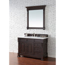 James Martin Brookfield 48" Burnished Mahogany Single Vanity with 3 cm Classic White Quartz Top 147-114-5266-3CLW