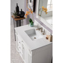 James Martin Bristol 36" Single Vanity Bright White with 3 cm Classic White Quartz Top 157-V36-BW-3CLW