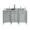 James Martin Brittany 60" Urban Gray Double Vanity with 3 cm Arctic Fall Solid Surface Top 650-V60D-UGR-3AF