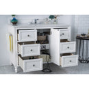 James Martin Copper Cove Encore 48" Single Vanity Bright White with 3 cm Eternal Jasmine Pearl Quartz Top 301-V48-BW-3EJP