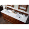 James Martin Brookfield 72" Warm Cherry Double Vanity with 3 cm Arctic Fall Solid Surface Top 147-114-5781-3AF