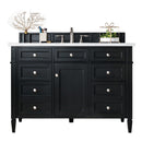 James Martin Brittany 48" Black Onyx Single Vanity with 3 cm Carrara Marble Top 650-V48-BKO-3CAR