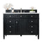 James Martin Brittany 48" Black Onyx Single Vanity with 3 cm Eternal Jasmine Pearl Quartz Top 650-V48-BKO-3EJP