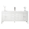 James Martin Linear 72" Single Vanity Glossy White with Glossy White Composite Top 210-V72S-GW-GW