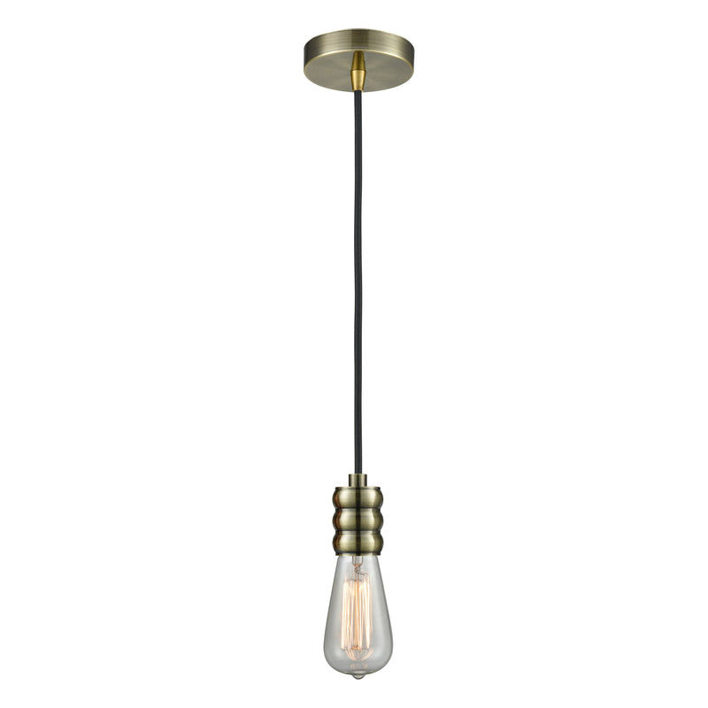 Bare Bulb Mini Pendant shown in the Antique Brass finish