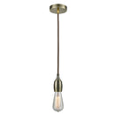 Bare Bulb Mini Pendant shown in the Antique Brass finish