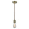 Bare Bulb Mini Pendant shown in the Antique Brass finish